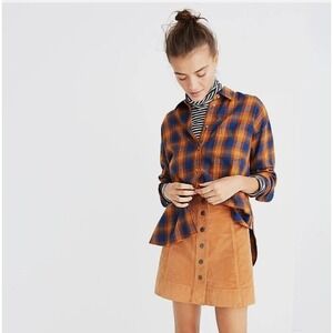 Madewell Flannel Westward Shirt Ardan Plaid Button Front‎ Long Sleeve XS EUC